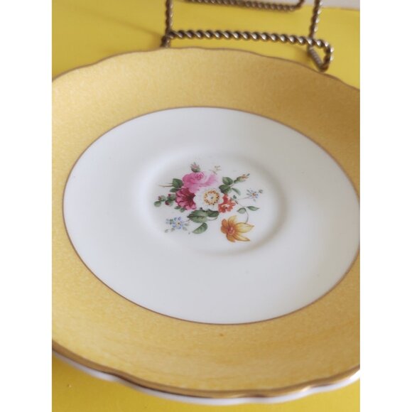 Royal Cauldon England Bone china wide mouth tea cup and saucer  Yellow, Floral - Picture 6 of 13